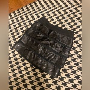 Black Mini Skirt with Sequin Detail